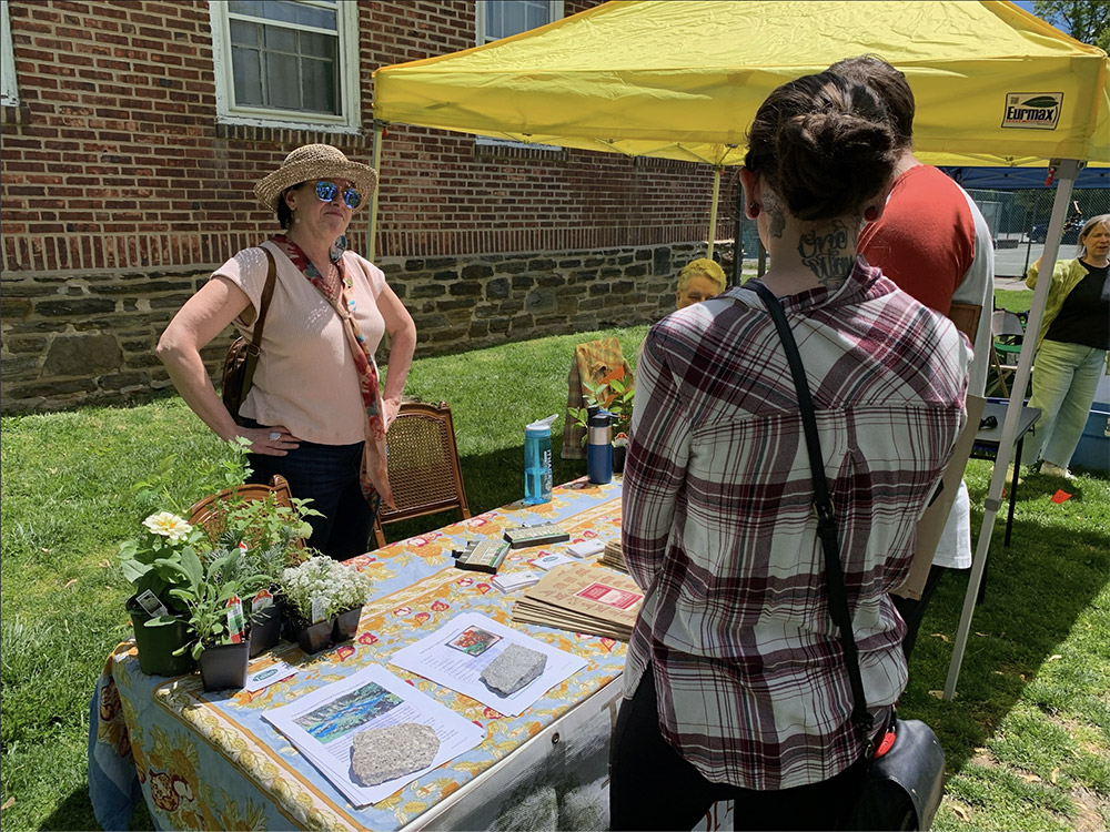 A table set up outside during NarbEarth Day